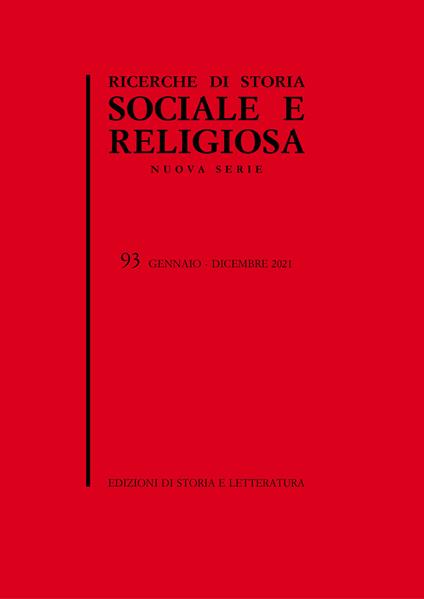 Ricerche di storia sociale e religiosa. Vol. 93 - copertina