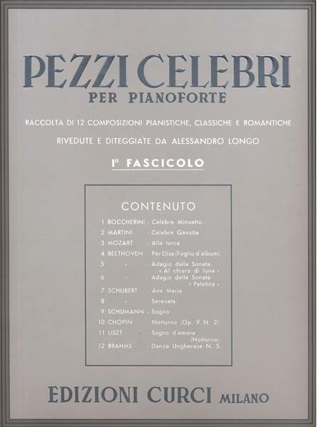  Pezzi celebri. Per pianoforte. Spartito - copertina