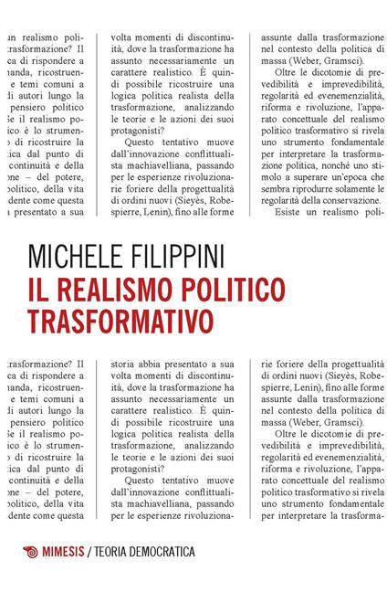 Il realismo politico trasformativo - Michele Filippini - copertina