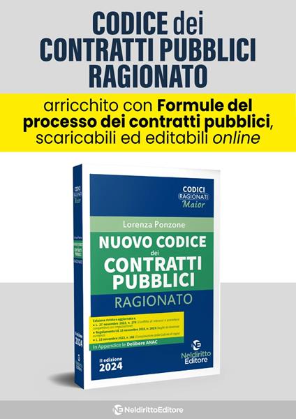 Nuovo codice dei contratti pubblici ragionato - Lorenza Ponzone - copertina