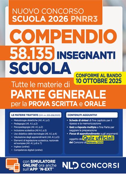 Concorso Scuola PNRR3 2025. Compendio di parte generale per tutte le materie della prova scritta e orale. Nuova ediz. Con espansione online - copertina