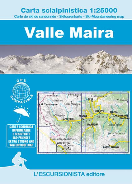 Valle Maira 1:25000. Carta scialpinistica. Nuova ediz. - Luca Zavatta - copertina