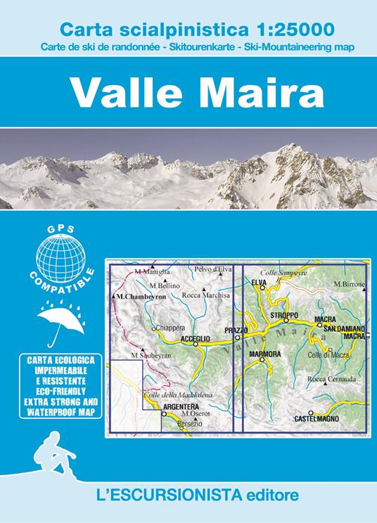 Valle Maira 1:25000. Carta scialpinistica. Nuova ediz. - Luca Zavatta - copertina