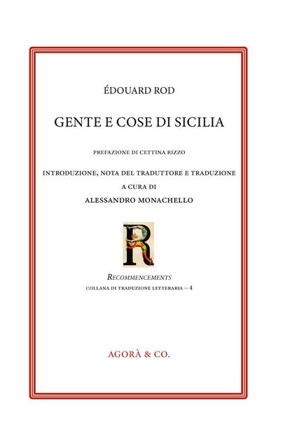 Gente e cose di Sicilia. Ediz. italiana e francese - Édouard Rod - copertina